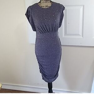 Vince Camuto glitter effect dress size 4 with ruched sides